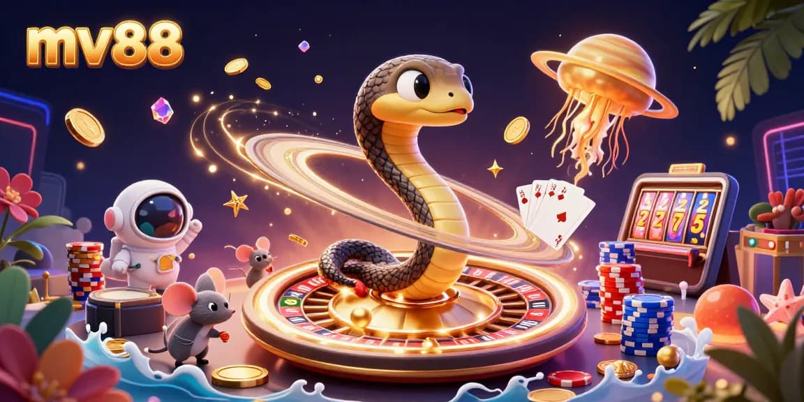 Experience the thrill of mv88 with cosmic gambling elements and playful bets in a vibrant scene.
