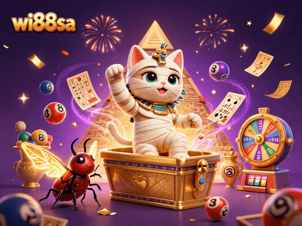 Experience the thrilling world of wi88sa with a vibrant casino scene bursting with color and excitement.
