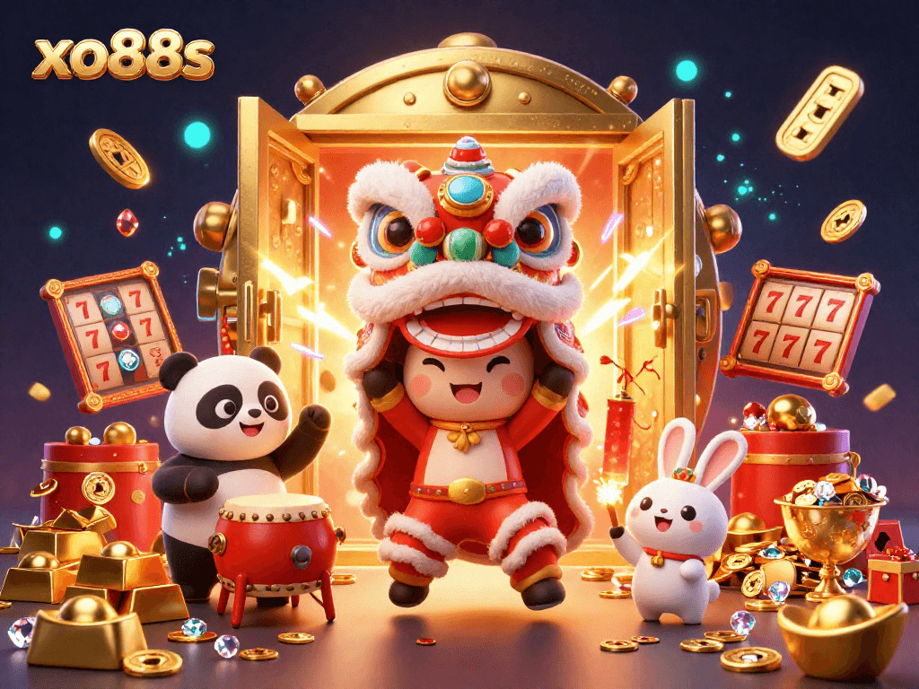 Experience the vibrant excitement of xo88s featuring a lion dance, gems, and huge casino winnings!