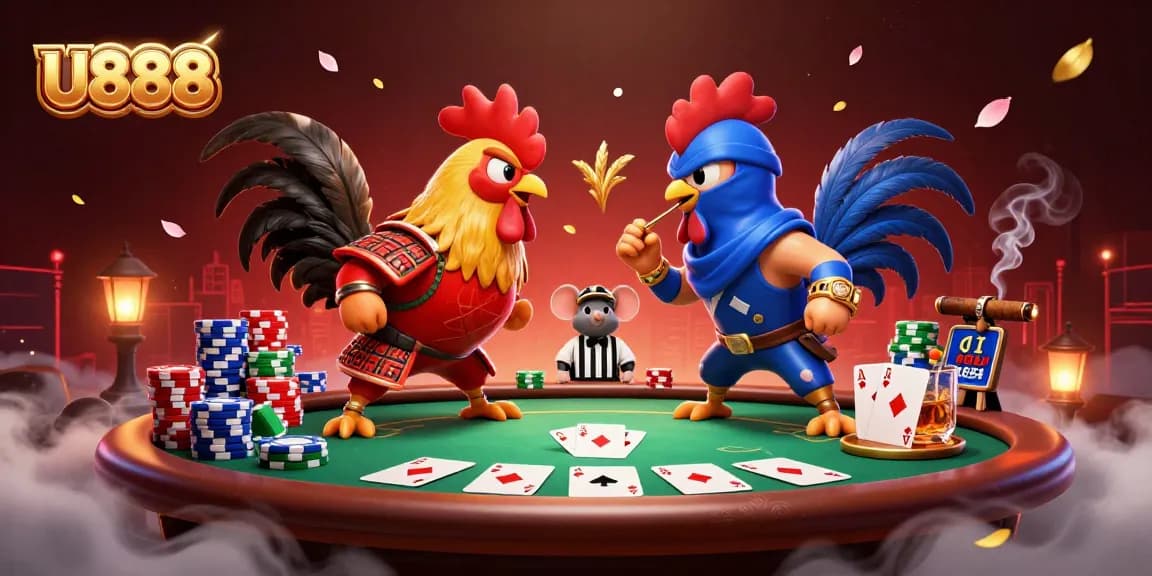 Engage in thrilling action at U888 with dramatic roosters and poker dynamics