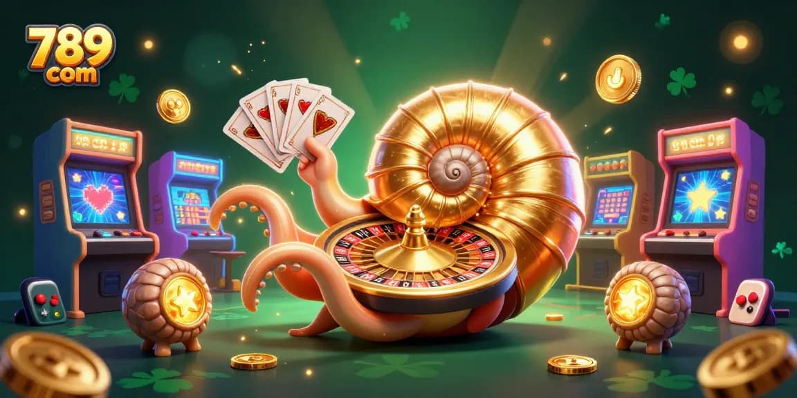 Experience vibrant gaming action with 789 com, featuring casino elements and glowing characters in this captivating illustration.