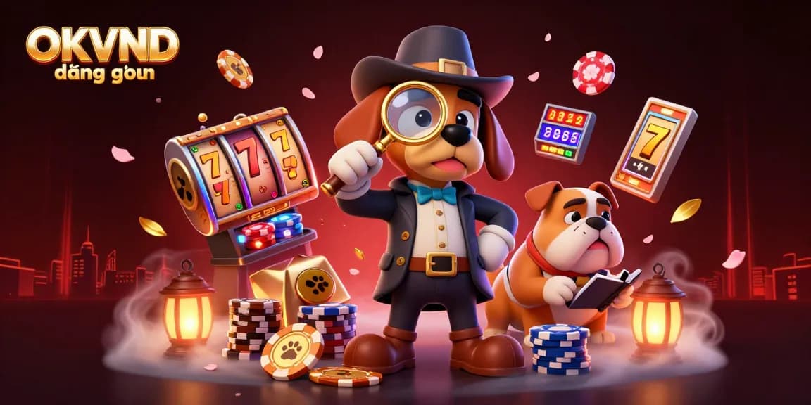 Engage in thrilling gameplay with OKVND đăng nhập, featuring dynamic slot machine elements and vibrant casino visuals.