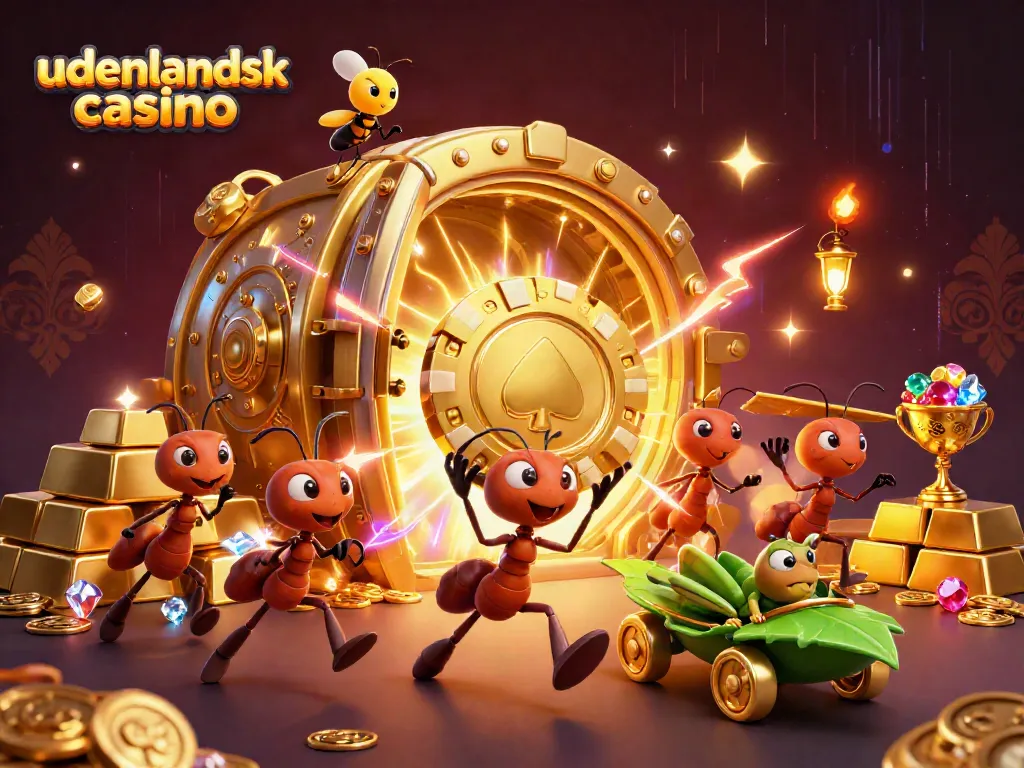 Engage with udenlandsk casino through our dynamic scene of ants in a gold heist adventure.