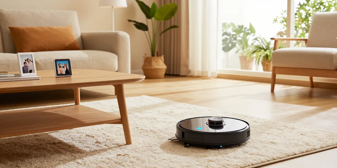 Best robot vacuum 2026 navigating a modern living room, showcasing efficiency and style in smart home cleaning.