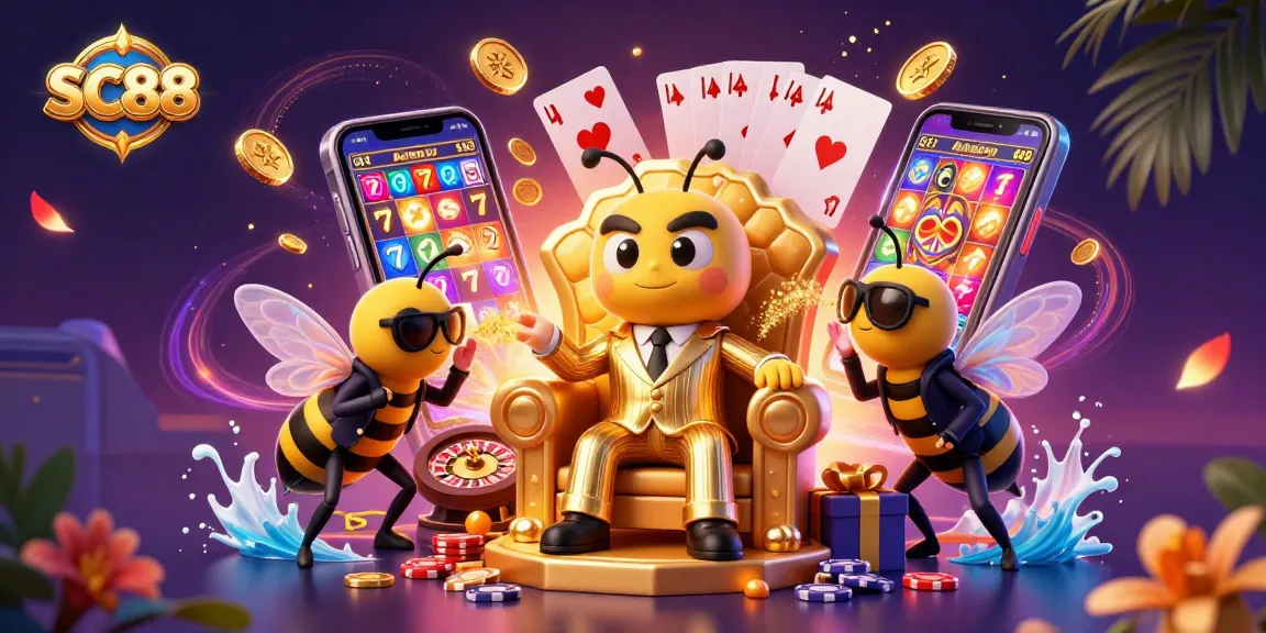 Experience thrilling casino action with SC88's vibrant 3D illustration featuring games and fortune.