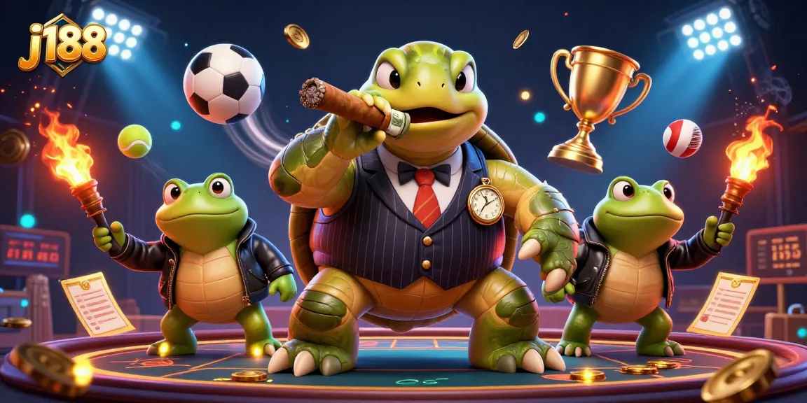 Bet on thrilling moments at j188 with an intense 3D casino scene featuring vibrant characters.