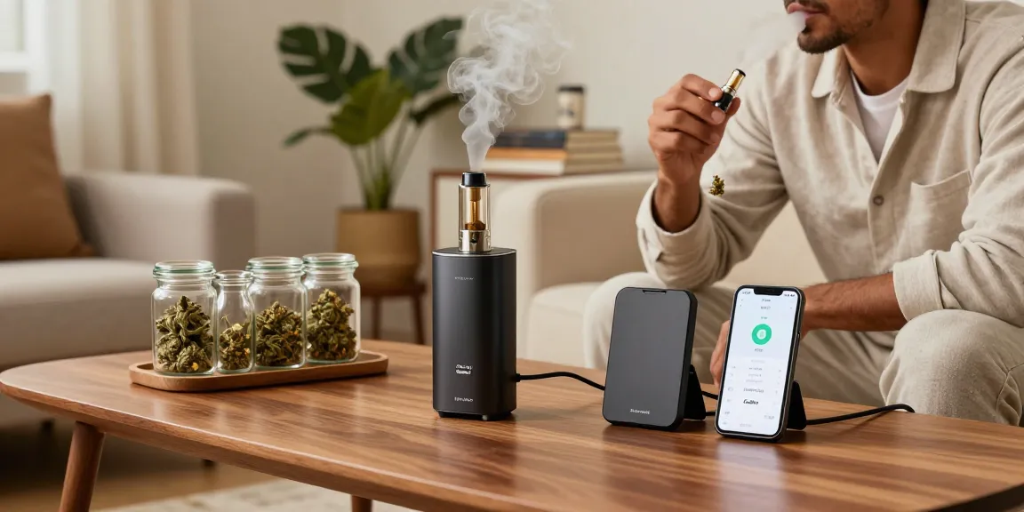 Stylish home setting showcasing Storz & Bickel vaporizers with cozy ambiance.