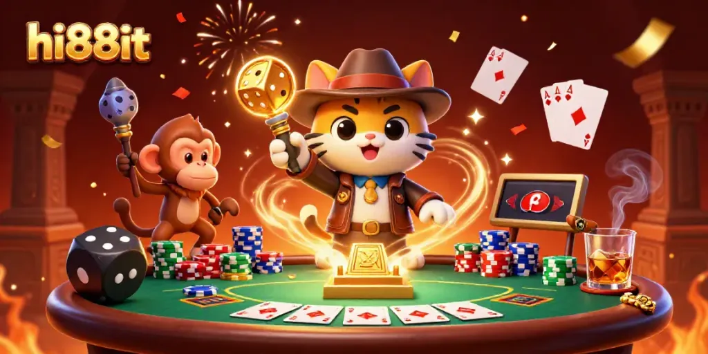 Join the adventure with hi88it as a cat archaeologist uncovers treasures in a vibrant casino