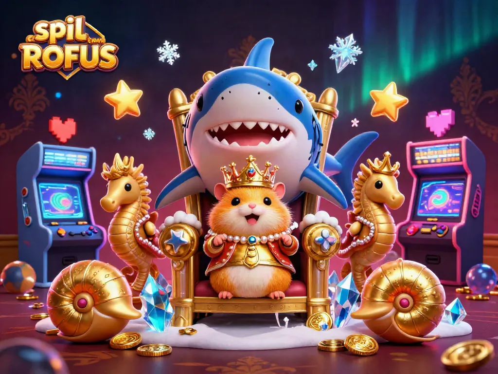 Spin big wins at spil casino uden om ROFUS with this vibrant, immersive 3D illustration.