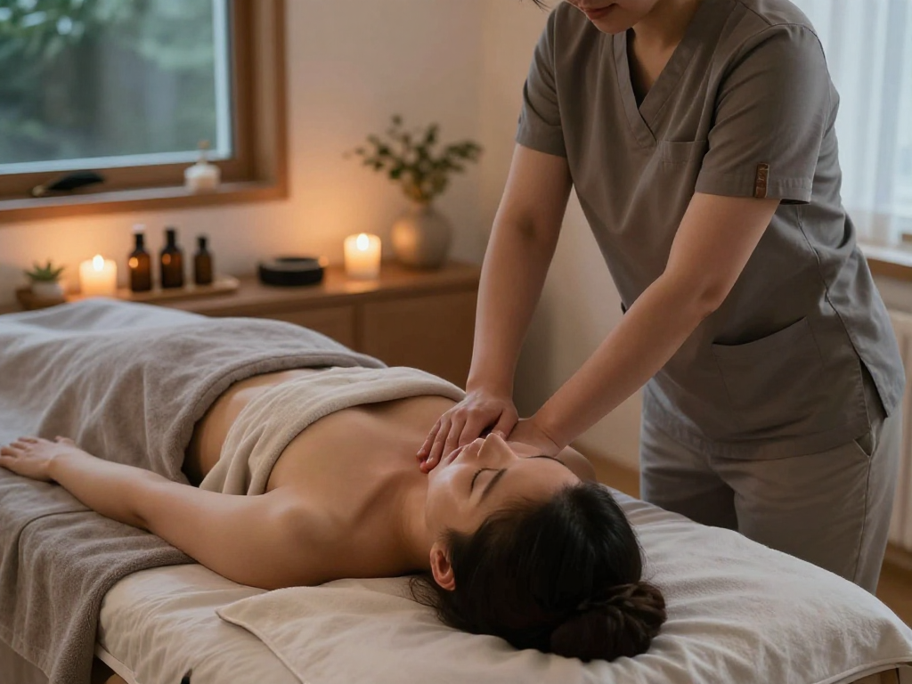 Experience a tranquil 남양주출장마사지 with a professional therapist in a cozy setting.