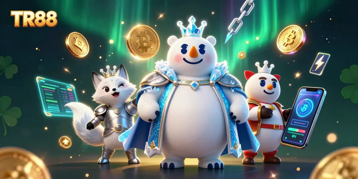 Experience TR88’s vibrant energy with a thrilling 3D casino scene featuring a polar bear and fox.