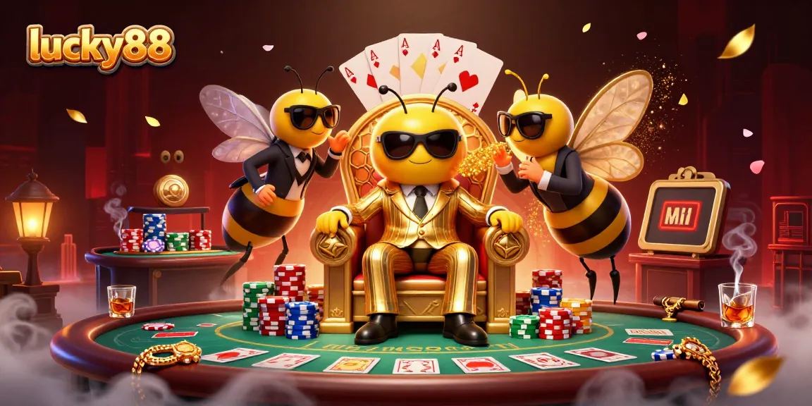 Experience lucky88 at the vibrant casino scene with dynamic poker elements and animated characters.