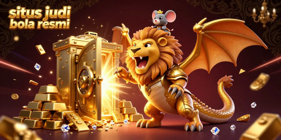 Engage in thrilling sports betting at situs judi bola resmi with dynamic 3D illustration depicting glorious winnings.
