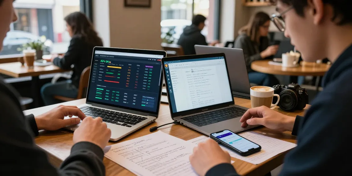 Hitpaw Edimakor im Kontext von Kryptowährung und Blockchain-Technologie, mit einem Laptop, der DeFi-Analysen anzeigt.