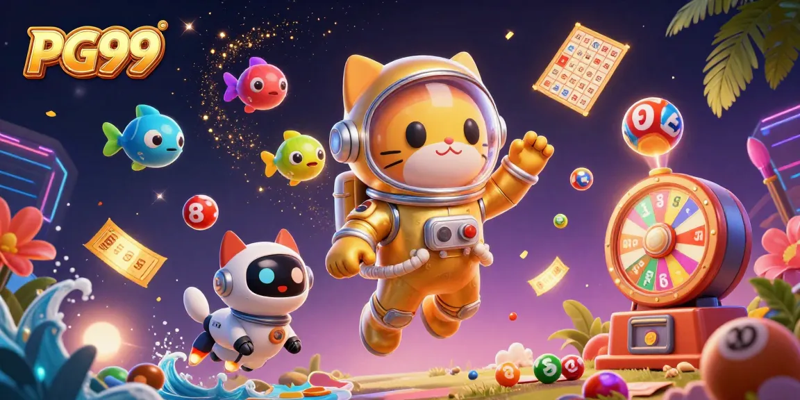 PG99 reveals a vibrant gambling atmosphere with a cosmic theme, showcasing exciting game elements.