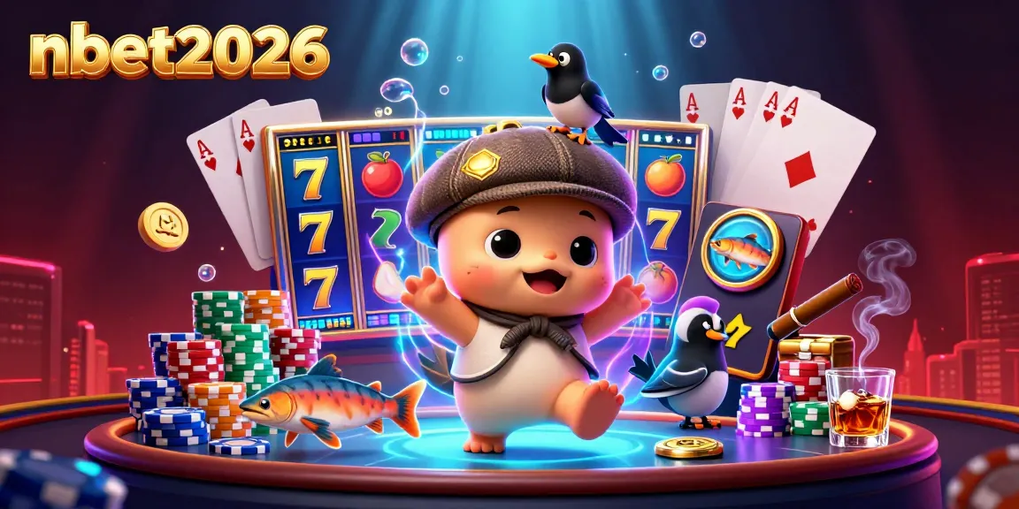Spin the reels with nbet2026, featuring playful characters and vibrant slot game elements.