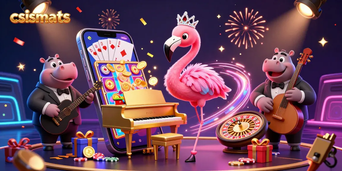 Experience the excitement of csismarts with a vibrant, dynamic casino illustration bursting with energy and joy.
