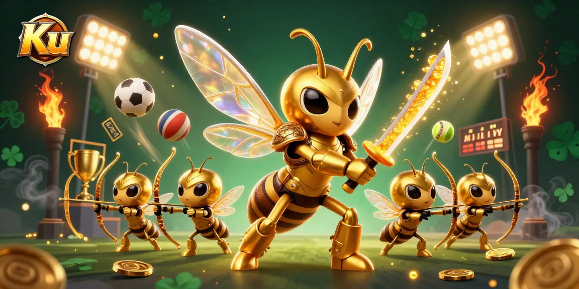 Maximize your wins with Ku in an energetic casino scene of sports betting action.