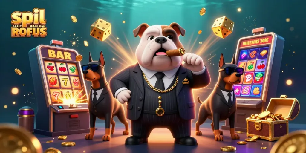 Engage with thrilling slots and jackpots in spil casino uden om ROFUS scenario featuring mafia characters.