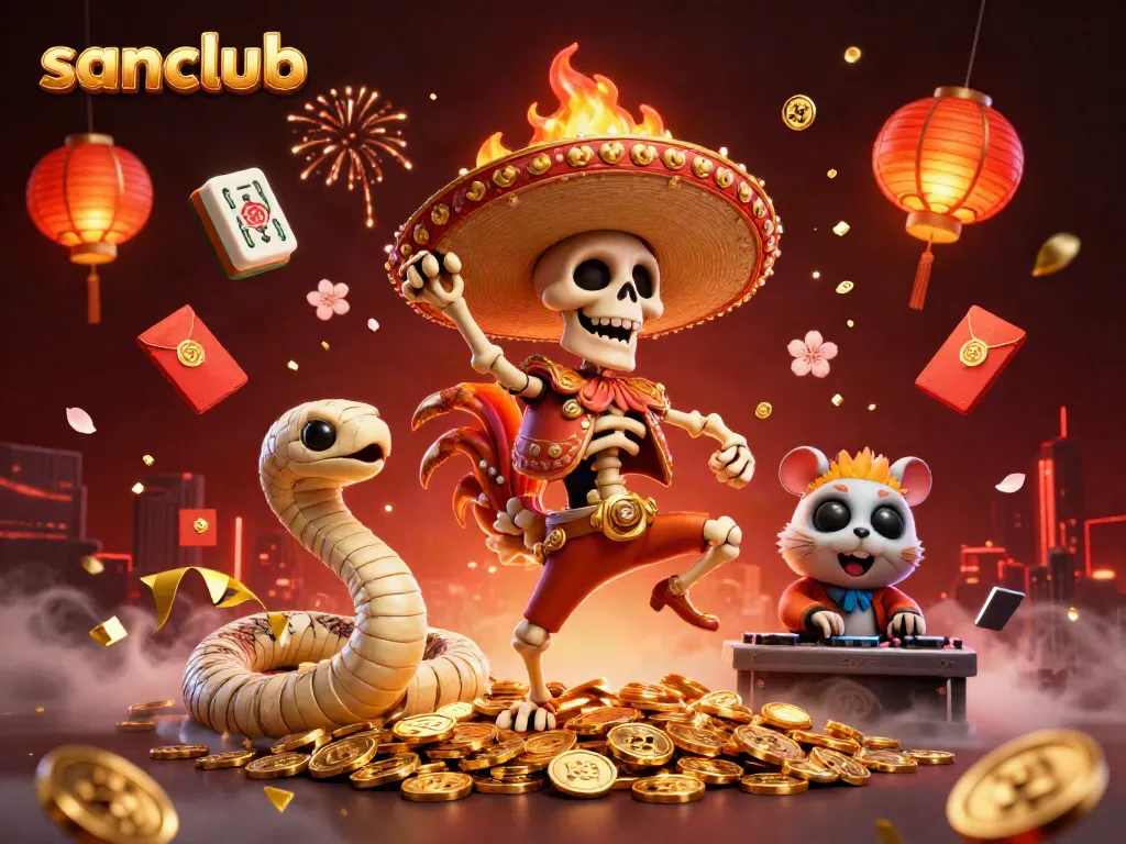 Experience the excitement of sanclub with vibrant characters and rich casino elements.