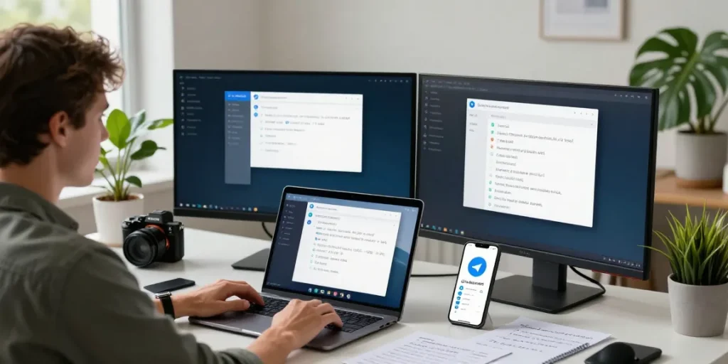 Customizing Telegram中文 settings on a laptop with user-friendly interface.