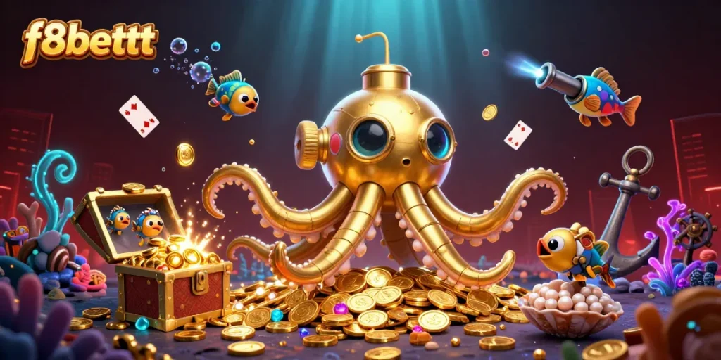 Experience the allure of f8bettt with an exciting underwater casino scene brimming with treasures and action.