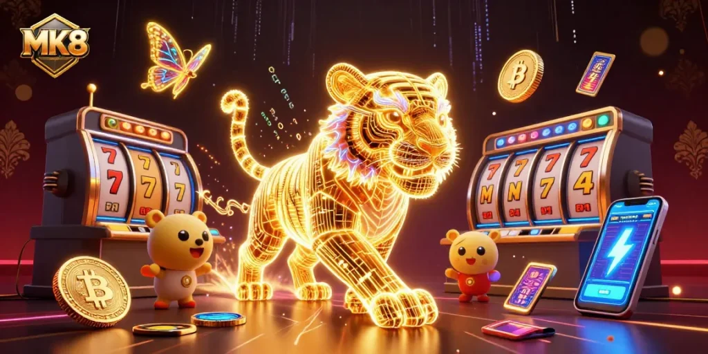 Try your luck with MK8's jackpot slots in a vibrant digital casino landscape.