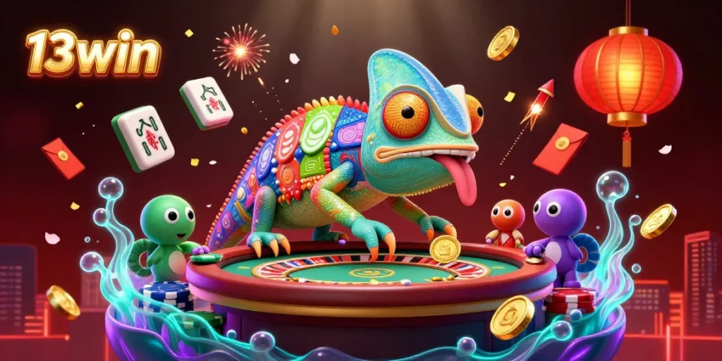 Engage with 13win's vibrant casino atmosphere full of color, action, and interactive gaming.