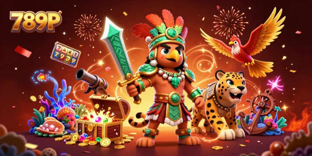 Experience the excitement of 789P slots with vibrant 3D characters and treasures galore!