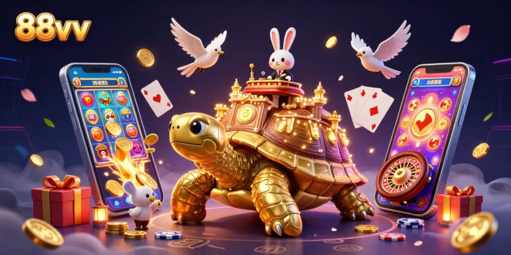 Engage with the 88vv casino world featuring a vibrant tortoise palace and dynamic dealers.